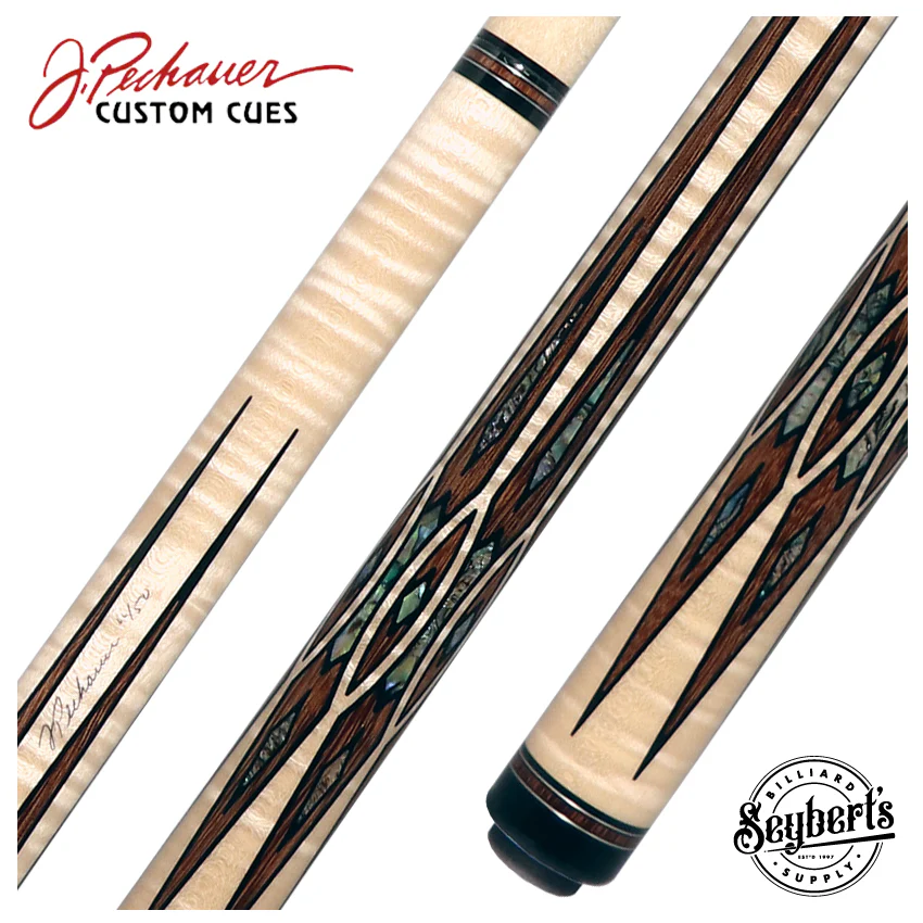 Pechauer Limited Edition PL37 Birdseye Maple with Brownheart Points and Abalone Inlays Pool Cue