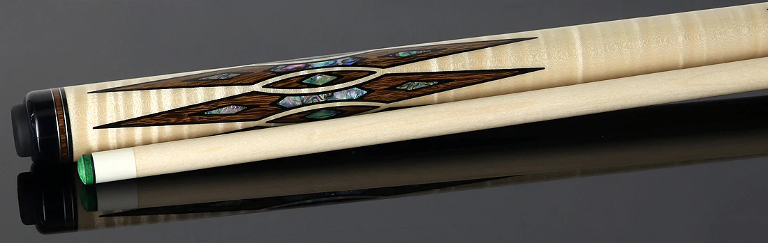 Pechauer Limited Edition PL37 Birdseye Maple with Brownheart Points and Abalone Inlays Pool Cue - Image 3