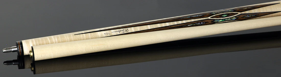 Pechauer Limited Edition PL37 Birdseye Maple with Brownheart Points and Abalone Inlays Pool Cue - Image 4