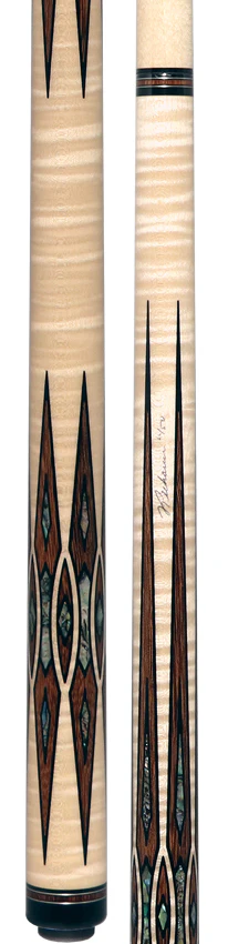 Pechauer Limited Edition PL37 Birdseye Maple with Brownheart Points and Abalone Inlays Pool Cue - Image 5