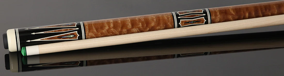 Pechauer Limited Edition PL39 Ebony with Quilted Sapele Points and Abalone Inlays Pool Cue - Image 3