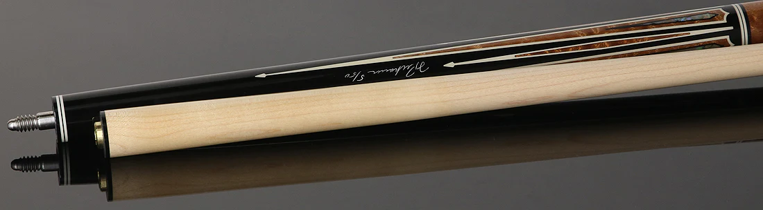 Pechauer Limited Edition PL39 Ebony with Quilted Sapele Points and Abalone Inlays Pool Cue - Image 4