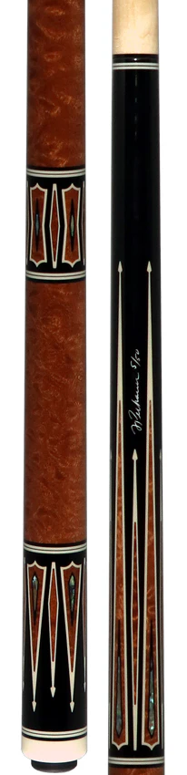 Pechauer Limited Edition PL39 Ebony with Quilted Sapele Points and Abalone Inlays Pool Cue - Image 5