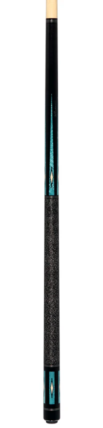 Pechauer Pro Series P18R Ebony-Stained Maple with Aqua Exotic Points and Sim. Ivory Inlays Pool Cue with Irish Linen Wrap - Image 6