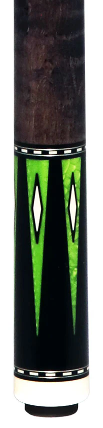 Pechauer Pro Series P21R Ebony-Stained Maple with Green Exotic Points No Wrap Pool Cue - Image 2