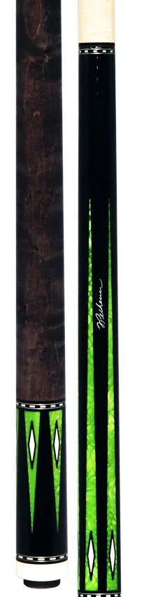 Pechauer Pro Series P21R Ebony-Stained Maple with Green Exotic Points No Wrap Pool Cue - Image 5