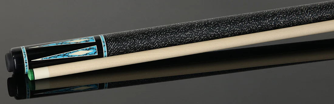 Pechauer Pro Series P20R Ebony-Stained Maple with Sim. Ivory Framed Turquoise Points Pool Cue with Irish Linen Wrap - Image 3