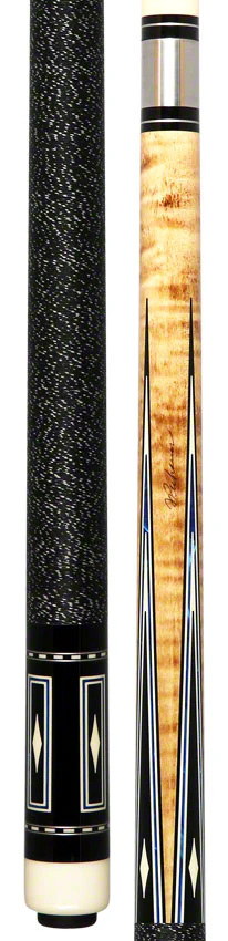 Pechauer Pro Series P16R Natural Stained Maple with Blue Juma and Black Points Pool Cue - Image 5