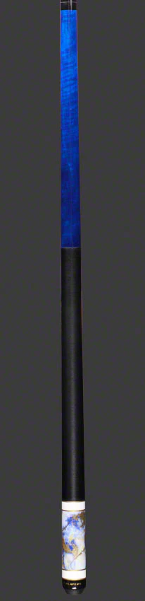 Players Classic Series Royal Blue Birdseye Maple, Stone and Gold Dust Graphic Pool Cue - C947 - Image 4