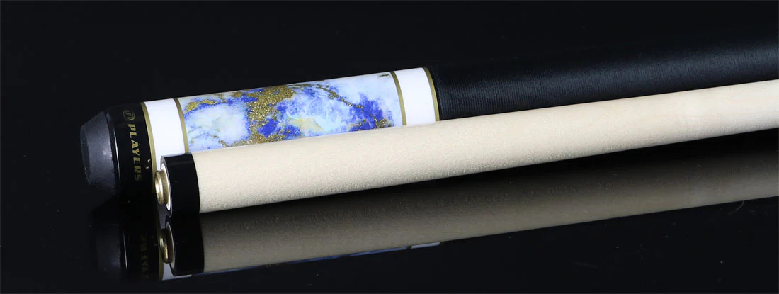 Players Classic Series Royal Blue Birdseye Maple, Stone and Gold Dust Graphic Pool Cue - C947 - Image 6
