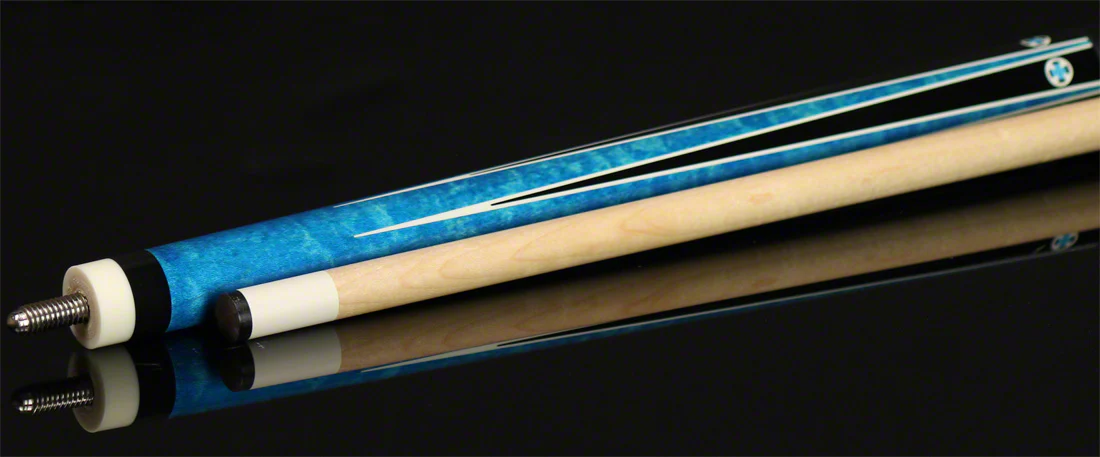 Players Classic Series Blue Stained Maple with White Cross Graphic Pool Cue - C985 - Image 2