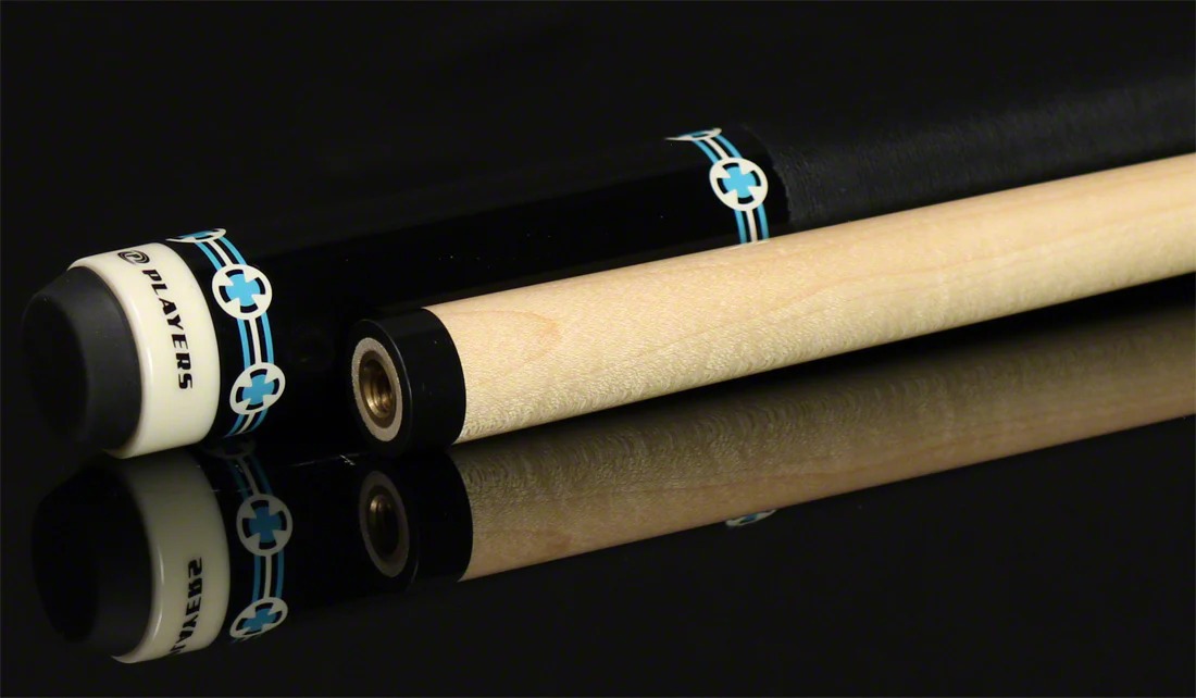 Players Classic Series Blue Stained Maple with White Cross Graphic Pool Cue - C985 - Image 3