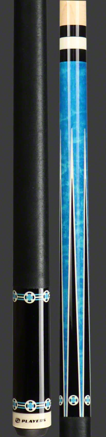 Players Classic Series Blue Stained Maple with White Cross Graphic Pool Cue - C985 - Image 4
