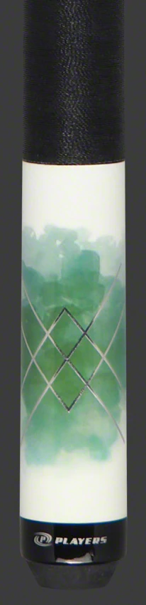 Players Classic Series White with Green Watercolor and Foil Graphic Pool Cue - C989 - Image 2