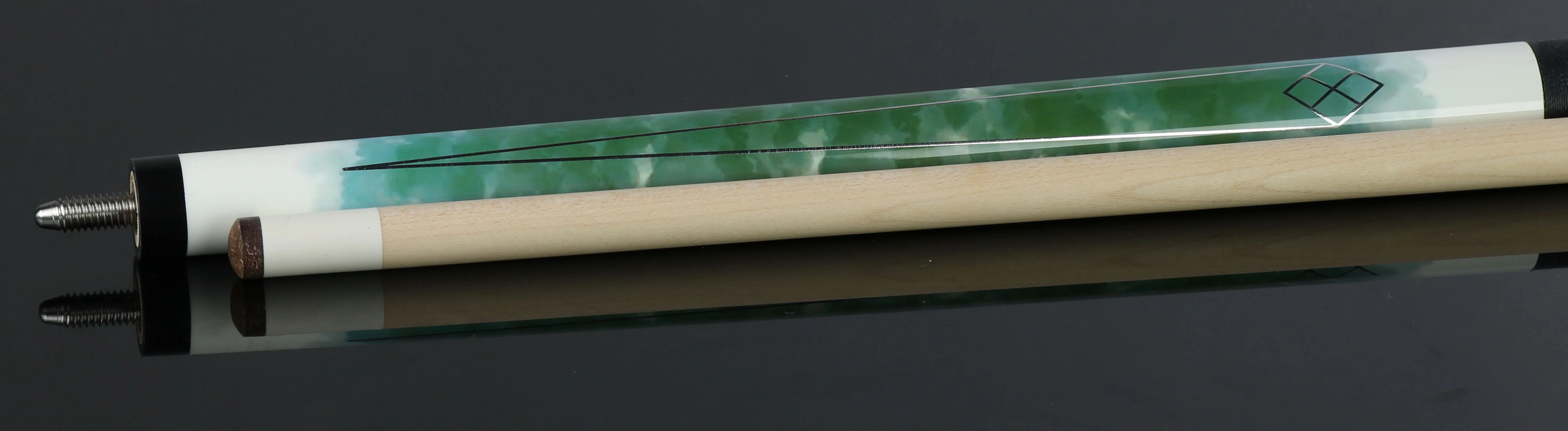 Players Classic Series White with Green Watercolor and Foil Graphic Pool Cue - C989 - Image 5