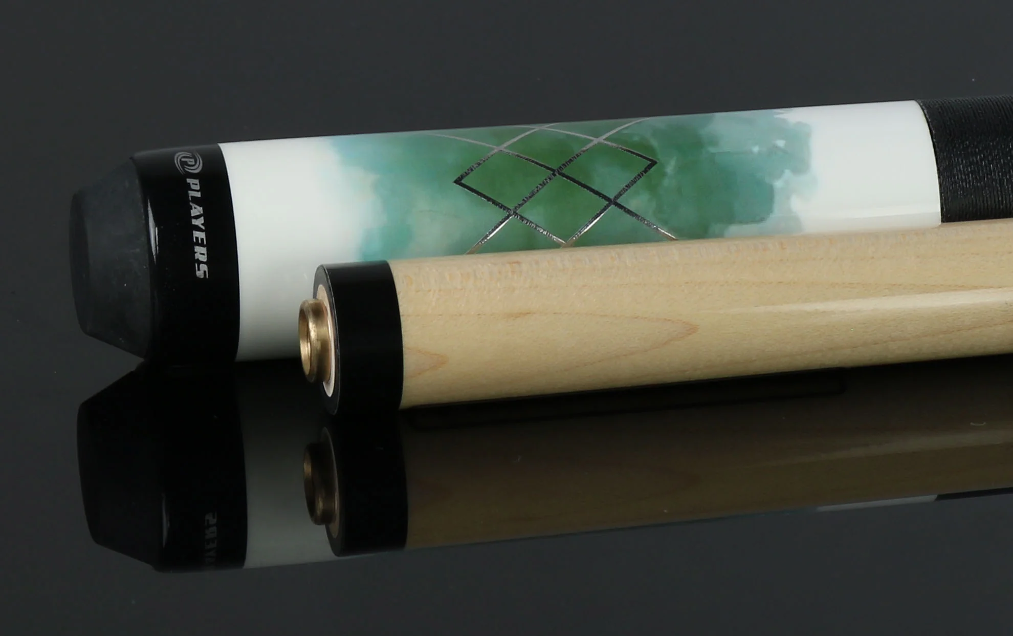 Players Classic Series White with Green Watercolor and Foil Graphic Pool Cue - C989 - Image 6