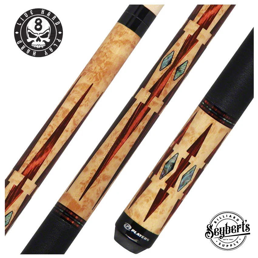Players Exotic Series Antique Maple with Cocobolo Graphic Pool Cue - E2330