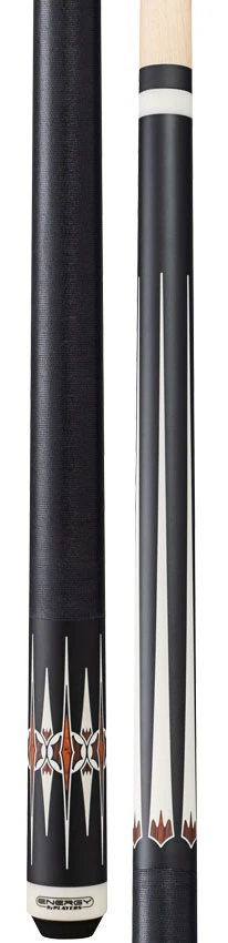 Players Energy Series Matte Black with White and Cocobolo Graphic Pool Cue with Black Linen Wrap - Image 3