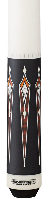 Players Energy Series Matte Black with White and Thuya Burl Graphic No Wrap Pool Cue - Image 2