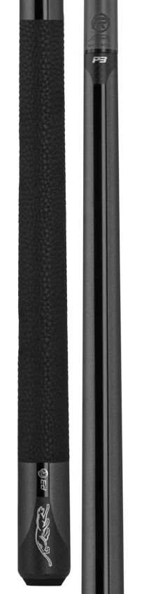 Predator P3 Metallic Gray Uniloc Luxe Leather Wrap Pool Cue - P3GRYLL - Image 3
