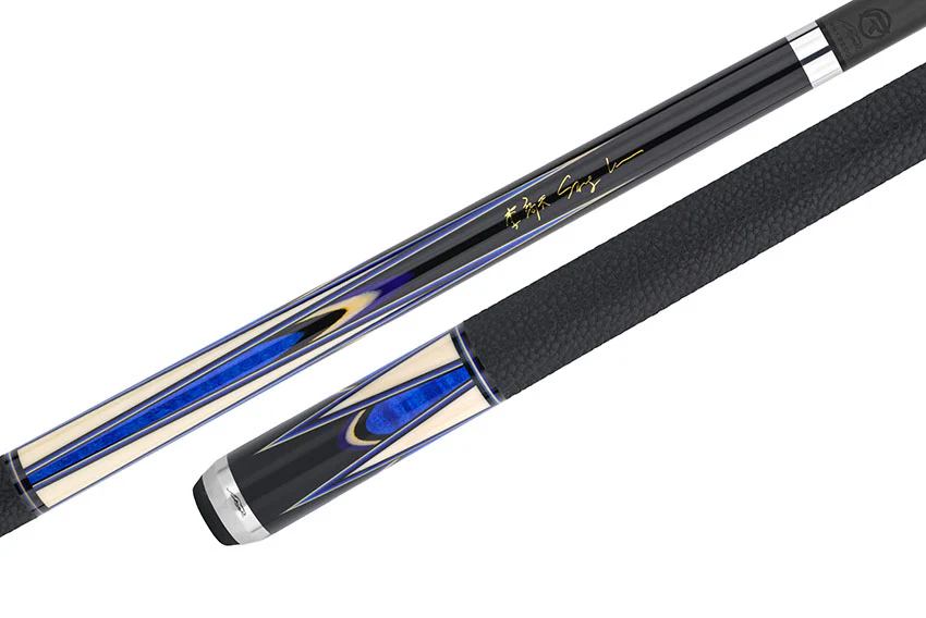 Predator Sang Lee 2-3 Black with Blue / Maple / Black / Purple / Ivorine Butterfly Points Limited Edition Pool Cue - Radial with Luxe Leather Wrap - Image 10