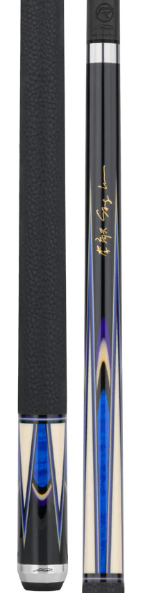 Predator Sang Lee 2-3 Black with Blue / Maple / Black / Purple / Ivorine Butterfly Points Limited Edition Pool Cue - Radial with Luxe Leather Wrap - Image 3