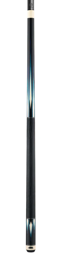Predator Truesplice 16 Ebony Forearm with Blue and Teal Veneers Pool Cue with Lizard Wrap - Radial - Image 4