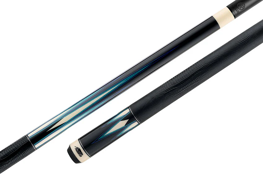 Predator Truesplice 16 Ebony Forearm with Blue and Teal Veneers Pool Cue with Lizard Wrap - Radial - Image 5