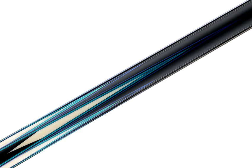 Predator Truesplice 16 Ebony Forearm with Blue and Teal Veneers Pool Cue with Lizard Wrap - Radial - Image 7