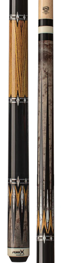 Pure X Gray-Stained Birdseye Maple and Bocote Graphic Wrapless Pool Cue - Image 3