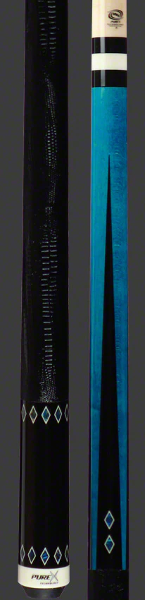 PureX Technology Pool Cue - Teal Stained Birdseye Maple with Teal Inlays and Black Overlay - HXT32 - Image 2