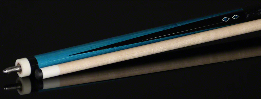 PureX Technology Pool Cue - Teal Stained Birdseye Maple with Teal Inlays and Black Overlay - HXT32 - Image 4