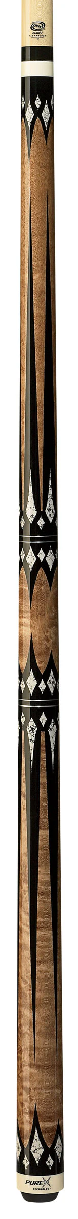 PureX Technology Pool Cue - Smoke Grey Birdseye Maple with 6 Pt. White Recon Graphics - HXT65 - Image 2