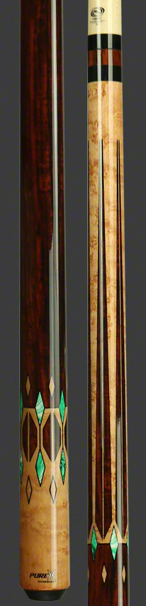 PureX Technology Pool Cue - Golden Birdseye Maple with Cocobolo and Imitation Bone Graphic Decal - HXT72 - Image 2