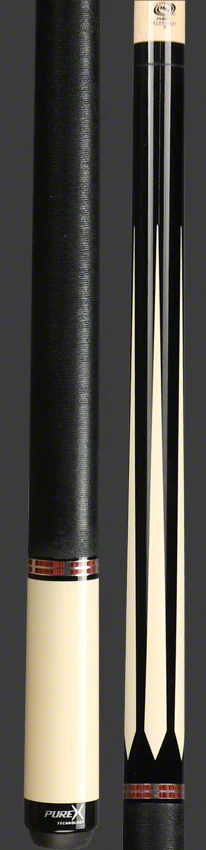 PureX Technology Pool Cue - Black & White with Cocobolo Accent Rings - HXT96 - Image 4
