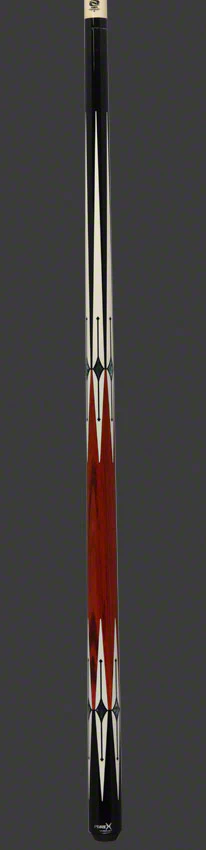 PureX Technology Pool Cue - Black 6 Pt. with Imitation Bone, Cocobolo and Abalone Diamond Insets Graphics - HXTE1 - Image 4