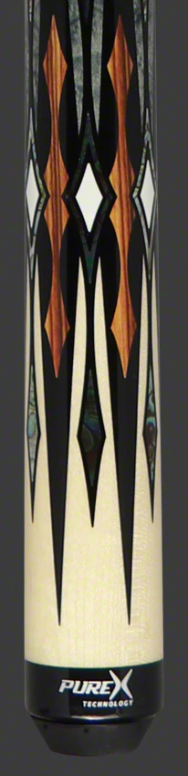 PureX Technology Pool Cue - Natural Birdseye Maple with Zebrawood, Abalone and Imitation Bone Graphics - HXTE12 - Image 2