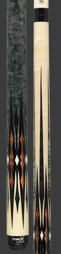 PureX Technology Pool Cue - Natural Birdseye Maple with Zebrawood, Abalone and Imitation Bone Graphics - HXTE12 - Image 3