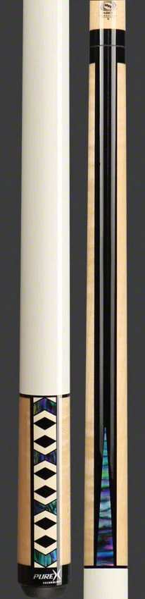 PureX Technology Pool Cue - Natural Birdseye Maple with Modern Black, Imitation Bone and Abalone Graphics - HXTE9 - Image 4