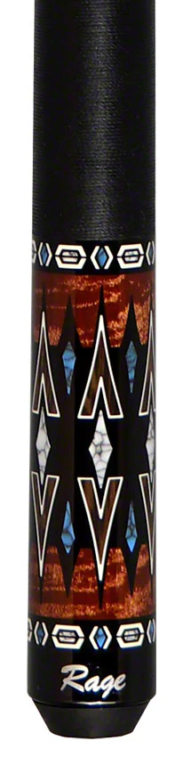 Rage 12 Point Graphic Brown/ Turquoise Pool Cue - RG220 - Image 2