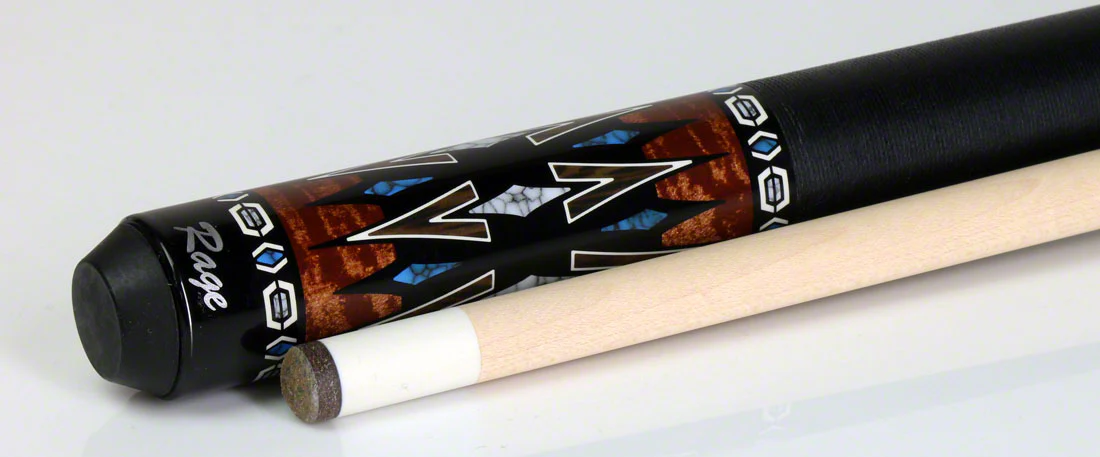 Rage 12 Point Graphic Brown/ Turquoise Pool Cue - RG220 - Image 3
