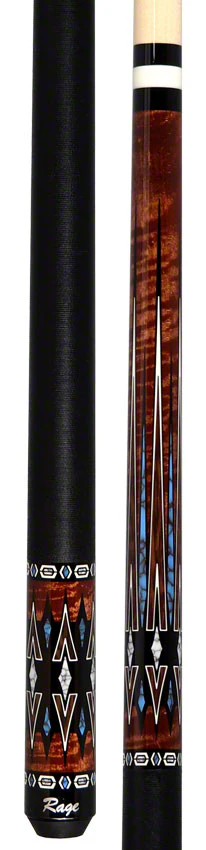 Rage 12 Point Graphic Brown/ Turquoise Pool Cue - RG220 - Image 5