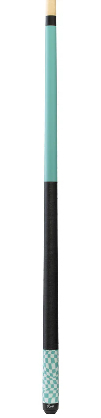 Rage Sky Blue Warped Checkers Pool Cue with Pressed Nylon Wrap - Image 4