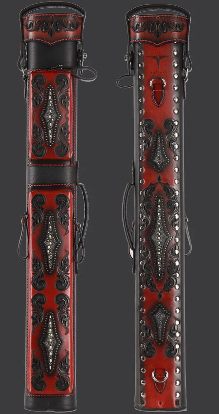 Volturi Custom Venice Black/Red 2x4 Hard Pool Cue Case - VCVS2x4BLKRED - Image 2