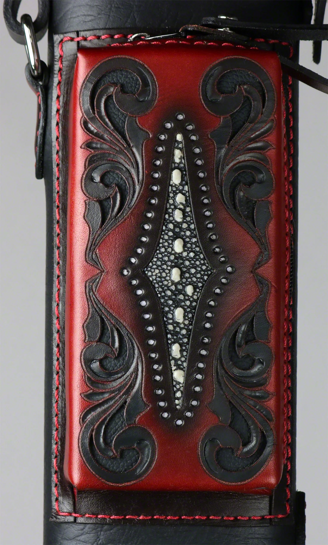 Volturi Custom Venice Black/Red 2x4 Hard Pool Cue Case - VCVS2x4BLKRED - Image 3