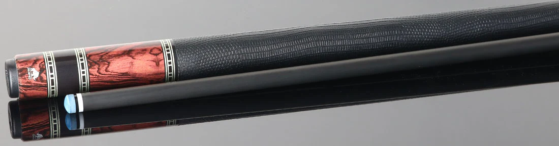 Rhino Retro Series Cocobolo Graphic Carbon Pool Cue with Embossed Lizard Wrap - Image 2