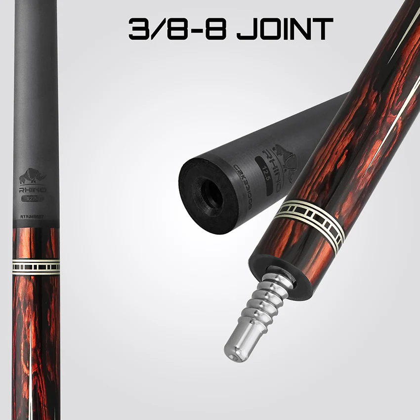 Rhino Retro Series Cocobolo Graphic Carbon Pool Cue with Embossed Lizard Wrap - Image 6