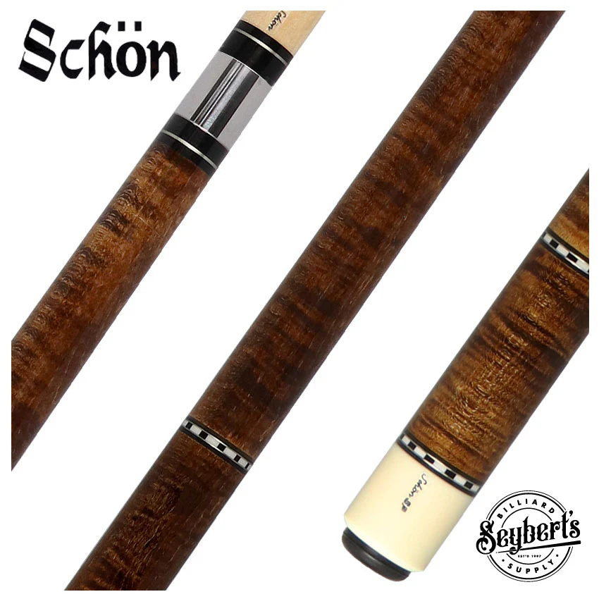 Schon STL Series Dark Stained Curly Maple Pool Cue - STL1SPCURDS2