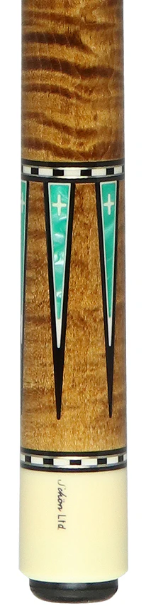 Schon Pool Cue - Dark Stain with Teal Points - LTD2300-4DS - Image 4