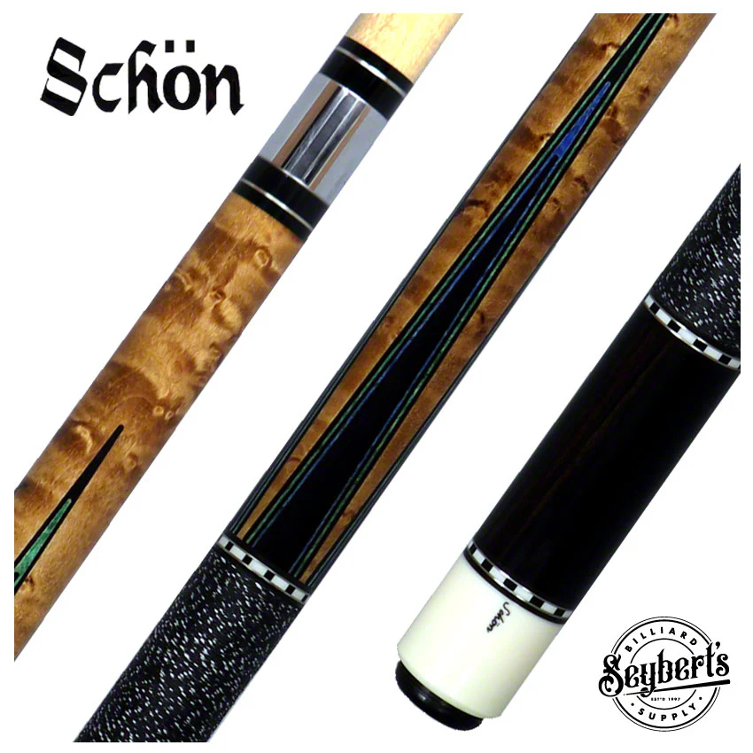 Schon STL Series Blue-Green Points Pool Cue - STL5BG